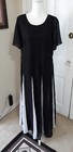 Black White Formal Church Wedding Party Addae Flowy Gown Dress   Ashro  size 12 