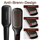 Pro Ceramic Ionic Hair Straightener Brush 20s Heating Auto Off Black Tool