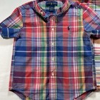 Lot Of 2 - Ralph Lauren Short Sleeve Plaid Button Down Shirts Toddlers Size 4t
