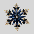 Blue Crystal Enamel Christmas Winter Snowflake Brooch Pin