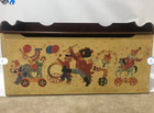 Vintage Wood Toy Chest  Box Circus Trains Bear Toys Themed 35   x 14 5    X 19   