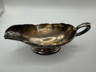 Vintage Sheffield Silverplate Gravy Boat 10175 Grape Vine Pedestal