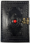 2-pack Handmade Genuine Leather Diary Journal Notebook Red Dot Matt Paper 110-pg