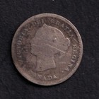 Canada 1880 H 5c Five Cent Silver Nickel Coin Queen Victoria  925 Silver