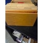 Vintage Wooden Recipe Index Card Box With Hinged Lid And Dividers Wood Box
