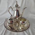 Vintage Leonard Silver Plate 4 Piece Coffee tea Pot  Creamer   Sugar Bowl Set