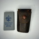 Bsa Sharpening Stone   Vintage Leather Case W  Glass Travel Cup   Fork Sc-330