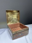 Rare Vintage Cloisonn   Enamel Trinket Hinged Brass Box   Wood Lined   India