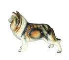 Vtg Collie Figurine Long Coat Tri-color Dog Standing Unmarked Japan 6  X 8 