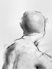 Original Charcoal Drawing Nude Male Art Expressive A2 On White Paper