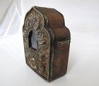 Rare Antique Copper And White Metal Tibetan Buddhist Ghau travelling Shrine 