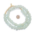 5 Pack  Clear Aqua Recycled Glass Beads 14mm Ghana African Sea Glass Large Hole