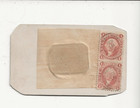 1860s Partridge Gallery Tintype Of Lady With Vertical Pair 1 Cent Revenue Stamps