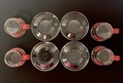 Vintage Retro Set Of 4 Red Handled    bodum    Espresso Coffee Cups Saucers 8 Pieces