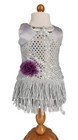 American Girl 18    Doll Silver Sequin Flapper Costume Fringe Dress Only Euc 