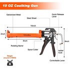 Caulk Gun Sealant Adhesive Dispenser 9 Inch No Drip Smooth Rod Heavy Duty