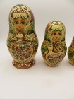 Vtg Set Of 5 Russian Matryoshka Hand Painted Wood Nesting Dolls Signed Beautiful