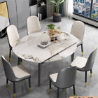 4-8 People Modern Dining Table Kitchen Expandable Gathering Table Marble Top Us