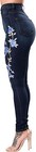Women s Stretchy High Waist Distressed Ripped Keyhole Embroidered Denim Jeans2xl