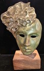 Antique Bronze    Brass Mask  Signed Initials 