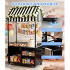 Candy Cart Display Stand With Wheels  Decorated Dessert Cart  Candy Cart Black