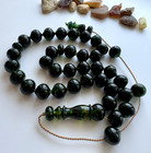 Baltic Amber 52g Islamic Prayer Rosary Green Colored Big Pumpkin 33 Beads Tasbih