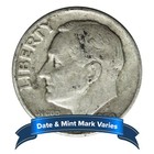 Roll Of 50 -  5 Face Value Full Dates 90  Silver Roosevelt Dimes