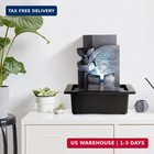 Tabletop Water Fountain With Led Lights Indoor Waterfall Fountains Relax