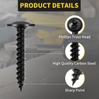 Wood Screws 1 Inch  110 Pcs Premium Phillips Truss Head Black Wood Screws  Self