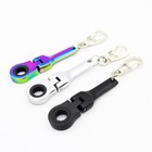 1pc 10mm Mini Shaped Wrench Tool Metal Keychain Key Chain Ring Keyring Gift