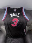 Miami Heat Dwyane Wade Black Vice City Edition Nba Nike Swingman Jersey Sz 50 L