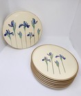 Otagiri Blue Iris Rhapsody Lacquerware Coasters Set Of 6 W lidded Container 4 In