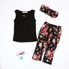 2pcs Toddler Kids Baby Girls Casual T-shirt Top  Flowers Pant Outfits Clothes
