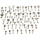 Lot Of Skeleton Vintage Old Keys Multi Style Antique Bronze Lock Key 69 Pcs Usa