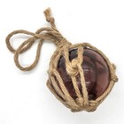 Japanese Glass Fishing Net Float Ball   3    Maroon   Vintage