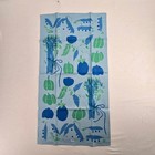 Vintage Vera Neumann Linen Tea Towel Vegetables Blue Green Mcm Signed Nos