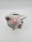 Iridescent Pink And White Cat Kitten Ceramic Coin Piggy Bank