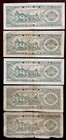 Korea 1965 100 Won 5 Banknotes