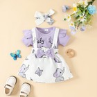 Newborn Baby Girl 3pcs Clothes Elephant T Shirt Tops Dress Headband Outfits Sets