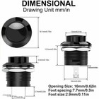 10 Pcs 16mm Push Button Switch Non-lock Momentary Open Round 2 Pins Metal