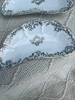 Set Of 4 Antique 1890s John Edwards England Holland Bone Dishes Green Gold