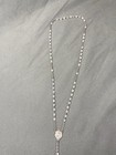 Vintage Inri Sterling Clear Faceted Glass Beads Rosary Crucifix Cross  read