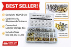 402pc Rivet Nut Kit Metric Sae Carbon Steel Aluminum Stainless Insert Set