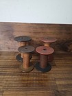 Vintage Wooden Textile Mill Spools robbins  Lot Of 4 