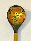 Vintage Russian Khokhloma Wooden Spoon Hand-painted Folk Art Black gold 12  Long