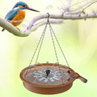 Hanging Solar Bird Bath Fountain Bowl For Outdoor Garden Backyard Patio Lawn
