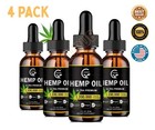 N  1  Best Hemp Oil Drops For Pain Relief Stress Sleep Pure Organic 1200mg 4 Pack
