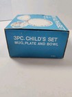 Epoch My Alphabet Child s Dinnerware 3pc Set  Stoneware Nos Never Used Vtg