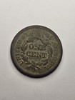 1851 Large Cent Braided Hair 13 Stars 1c Coin