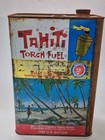 Vintage Bortzoil Tiki Torch Fuel Can Tahiti Hawaii Aloha Patio Gas Oil Empty 
